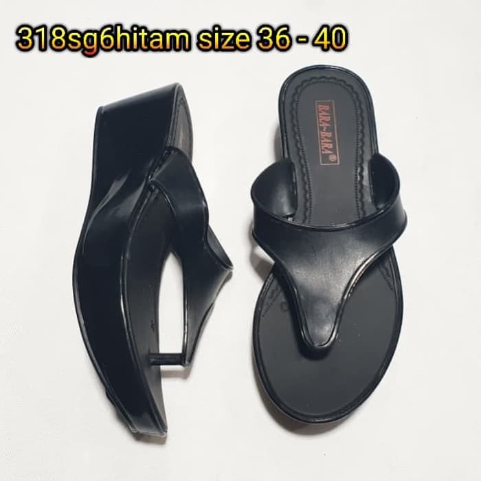 jelly sandal jepit barabara sendal jepit karet import 318sg6hitam
