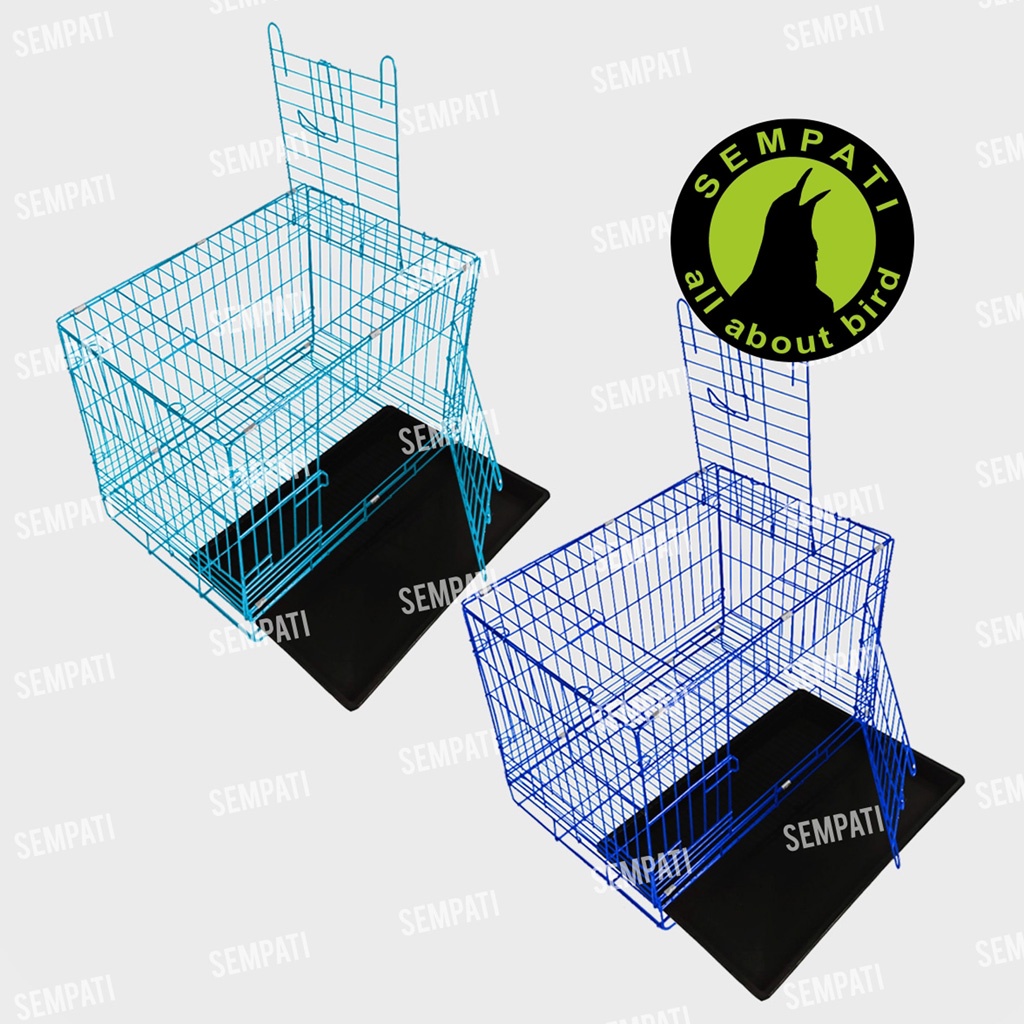 KANDANG KUCING BESI IMPORT LIPAT PET CARGO KANDANG HEWAN KANDANG KELINCI ANJING SANGKAR KUCING KDCAT-BIRU