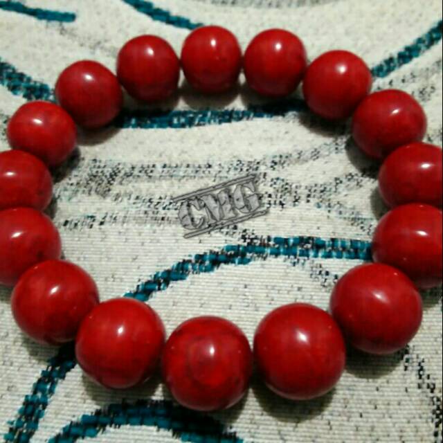 Gelang Batu Coral Laut Batu Marjan 14mm