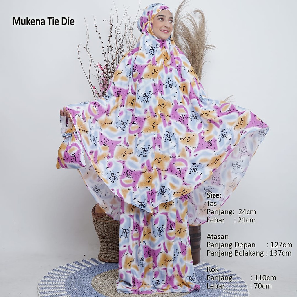 mukena amanda tie die bahan rayon size jumbo/best seller/bisa bayar ditempat/COD