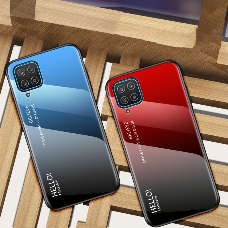Hard Case Tempered Glass Warna Gradasi Untuk Samsung