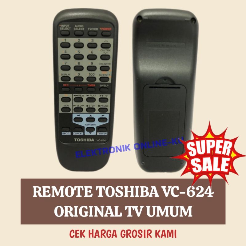 REMOTE TOSHIBA VC-624 ORIGINAL TV UMUM