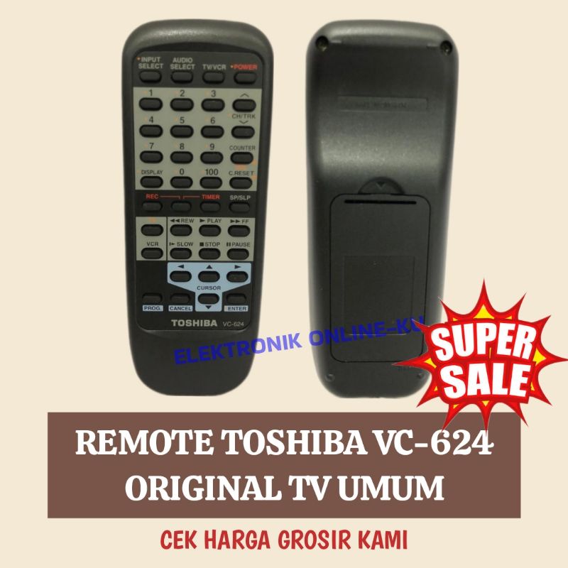 REMOTE TOSHIBA VC-624 ORIGINAL TV UMUM