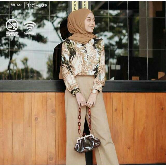 Flaminggo blouse/atasan tropical wanita/atasan wanita/atasan maxmara/baju cewek tangan panjang
