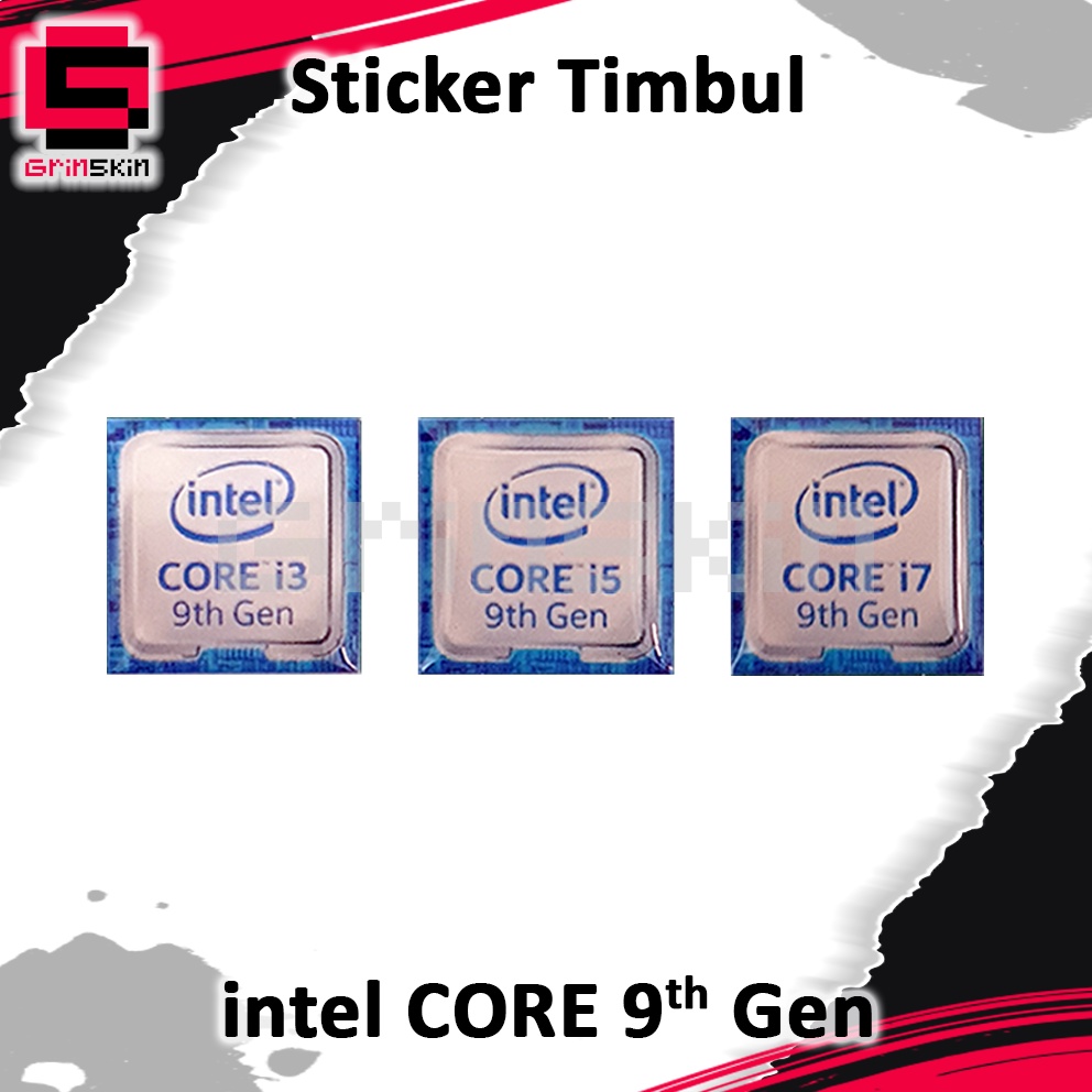 Sticker Timbul Emblem intel Core i3 i5 i7 Gen 9