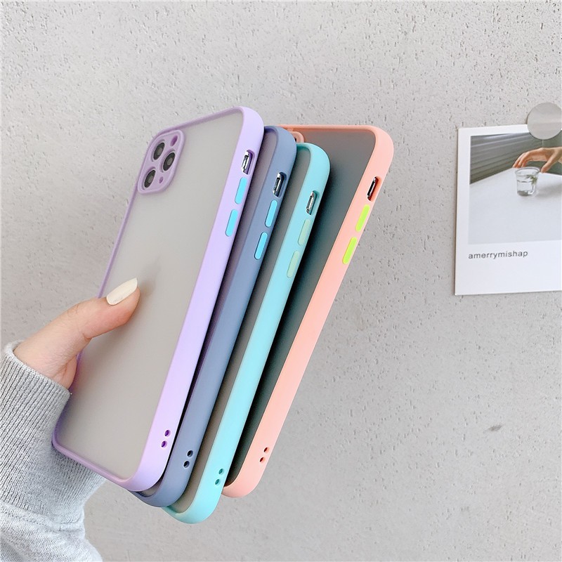 Lens Cover Case iPhone (Seri 1) Full Cover Camera Protector Casing Hybrid Matte Pastel Color