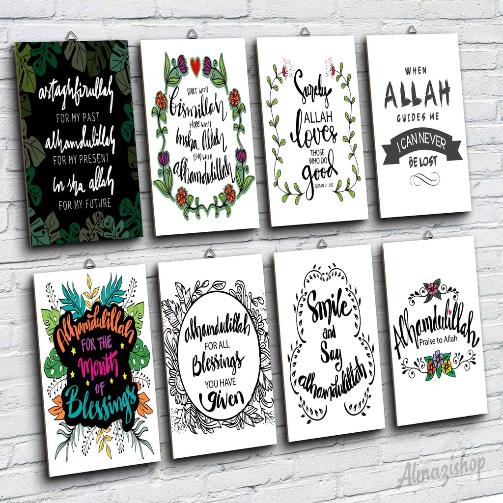Hiasan Dinding Quotes Islami Penyejuk Hati/ Poster Kayu / Wall Decor / Dekorasi Rumah / Hiasan Kamar