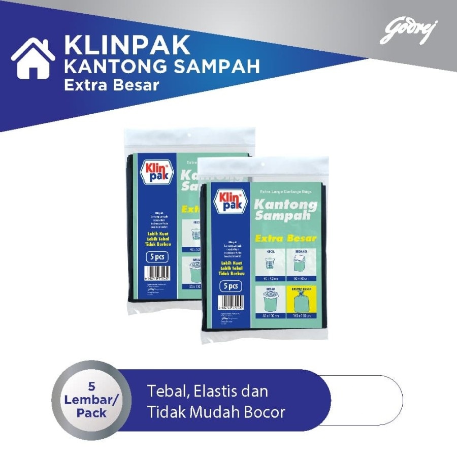 KLINPAK Kantong Plastik Sampah Ukuran Extra Besar 100x120 cm - 1 pack