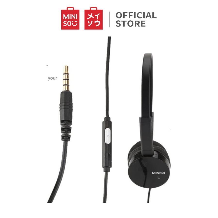 MINISO Headphone with Microphone and Volume Control Folding Lightweig