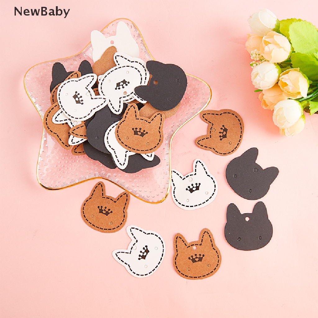 NewBaby 100pcs Cat Card Retro Jewelry Display Cardboards Price Tags Earrings Necklace ID