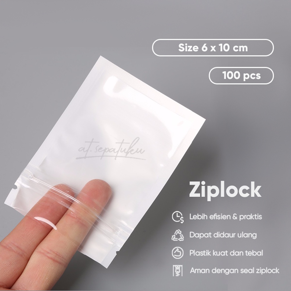 Jual Plastik Klip 6 X 10 Ziplock Putih Zip Lock Zipper Packing Kemasan Putih Bening Isi 100 8195