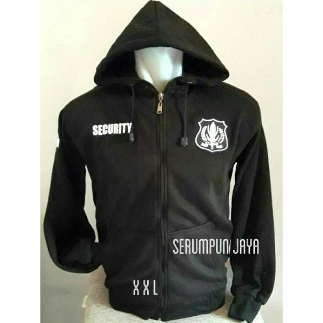 JAKET SECURITY XXL LOGO PUTIH - HARGA KHUSUS XXL SWEATER SECURITY - JAKET SECURITY HITAM LOGO PUTIH