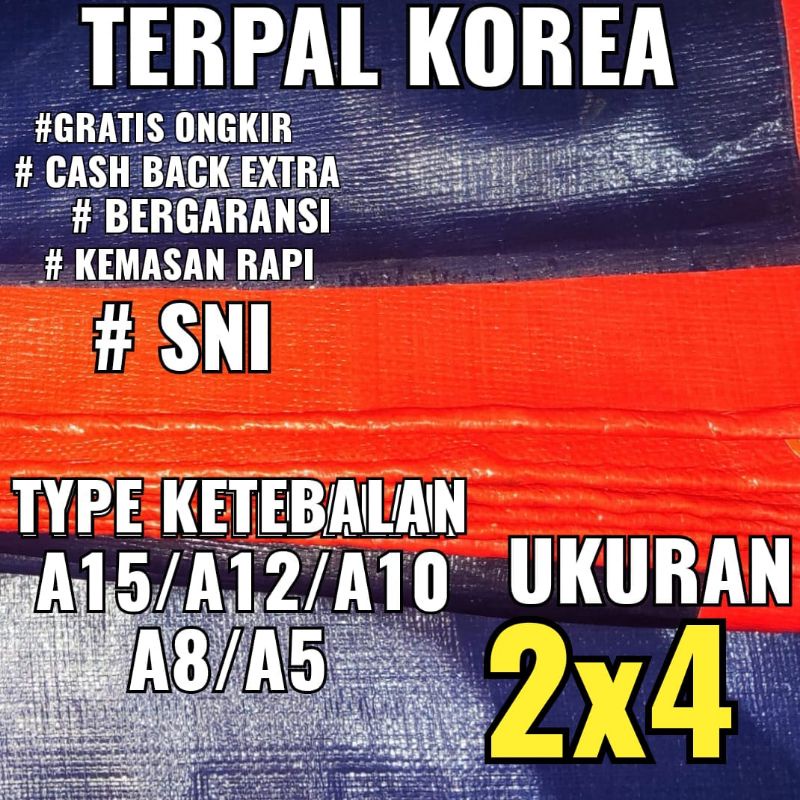 TERPAL KOREA A15 A12 A10 A8 A5 UKURAN 2X4 METER