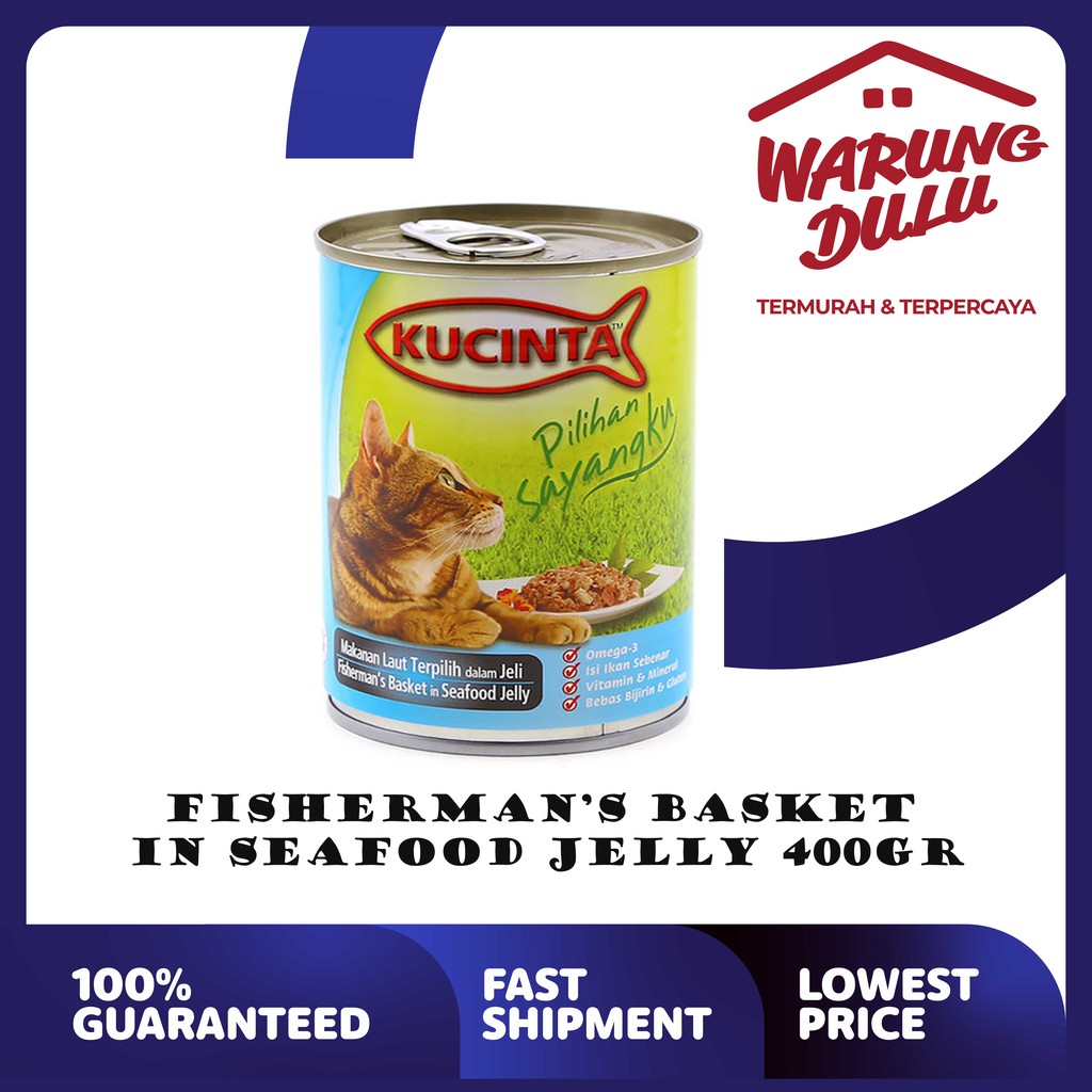 MAKANAN KUCING KUCINTA FISHERMANS SEAFOOD JELLY 400GR