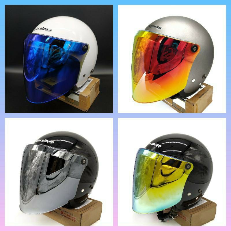 Kaca Helm Bogo F19A | Kaca Bogo | Visor Bogo | Visor Helm | flat iridium carglos