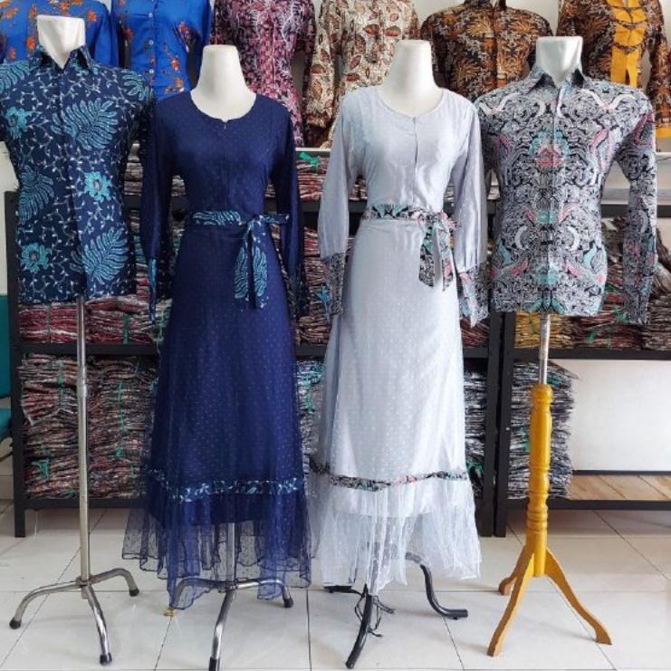 Harga TERMURAAH.. Gamis Brukat Couple Terbaru, Gamis Remaja Batik Couple Untuk Kondangan Lamaran Wis