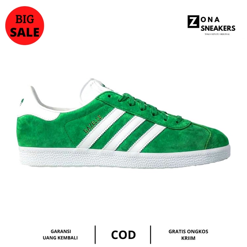 ADIDAS GAZELLE GREEN WHITE || SEPATU ADIDAS 100% ORIGINAL