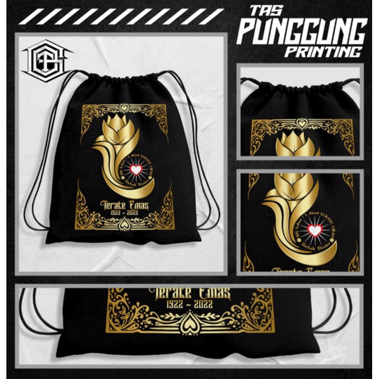 NEW DESIGN TAS PUNGGUNG FULL PRINTING TERATE EMAS