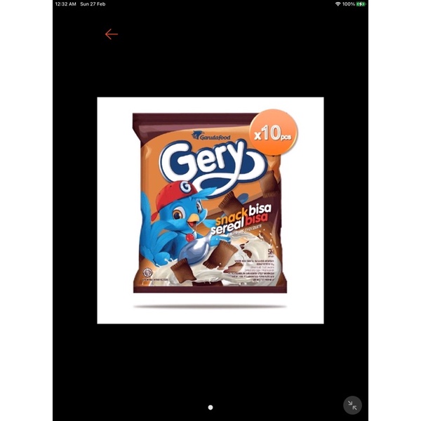 

Gery Snack Cereal 15 gr x10