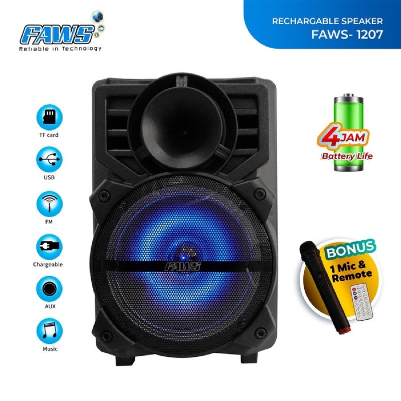Speaker meeting Faws 1207 12inchi bonus microphone