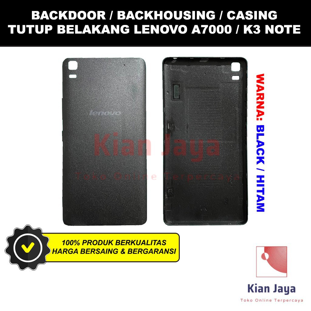 Backdoor Lenovo A7000 / K3 Note Back Cover Tutup Belakang Baterai Cassing Casing Backcase Original