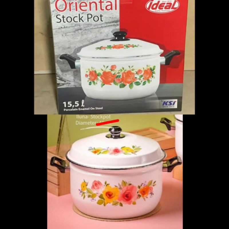 IDEAL Panci Oriental Stockpot Enamel BESAR JADUL HIGENIS