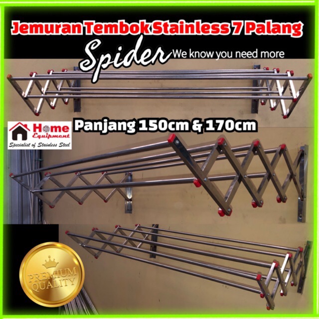 JEMURAN TEMBOK JEMURAN DINDING FULL STAINLESS PANJANG JEMURAN TEMBOK JEMURAN DINDING FULL STAINLESS PANJANG