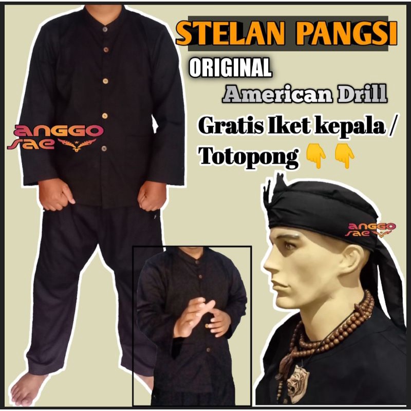 Original Baju Pangsi anggosae Stelan Katun American Drill Ori Size Jumbo Ready S-xxxL promo Gift Totopong