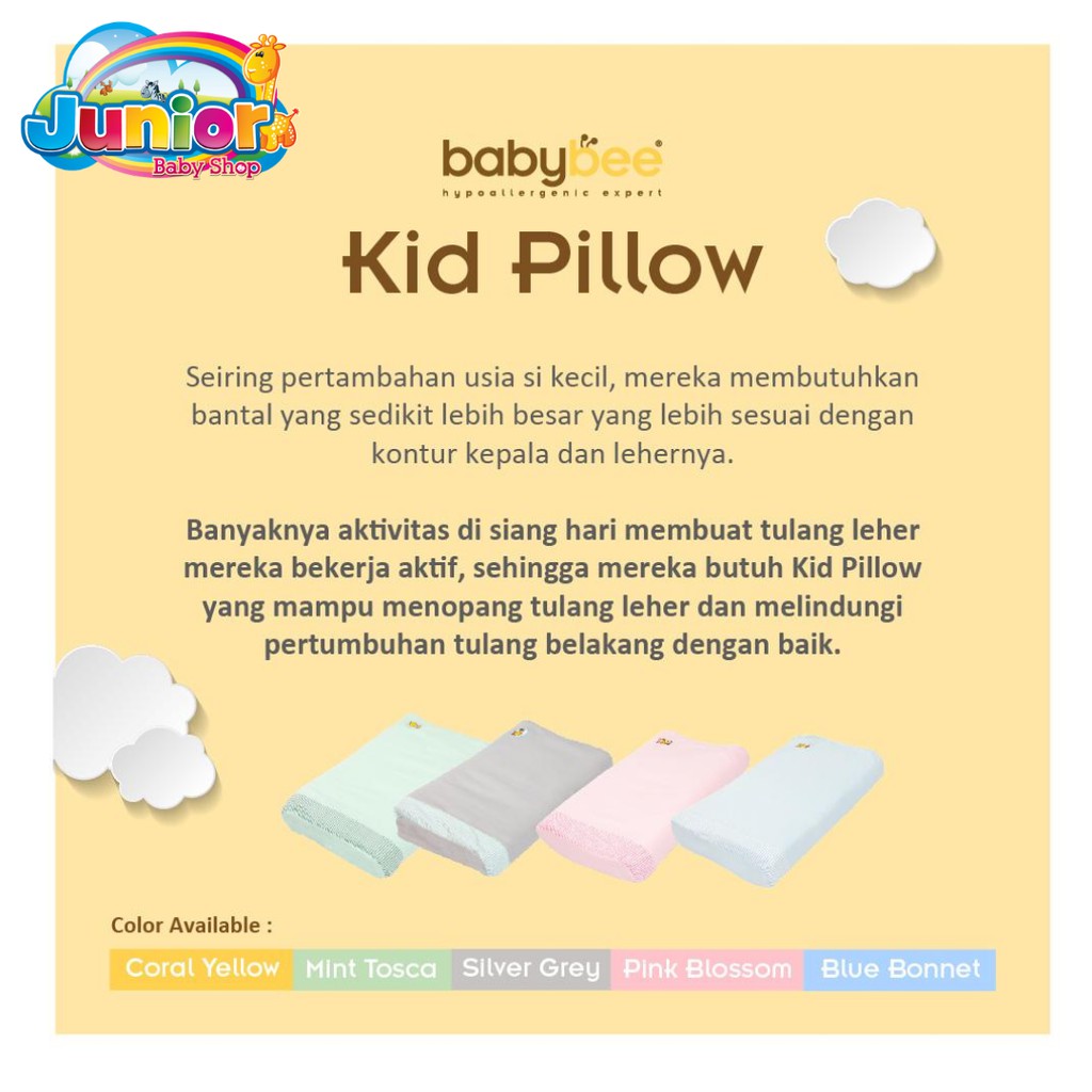 Babybee Kid Pillow W/Case - Bantal Bayi