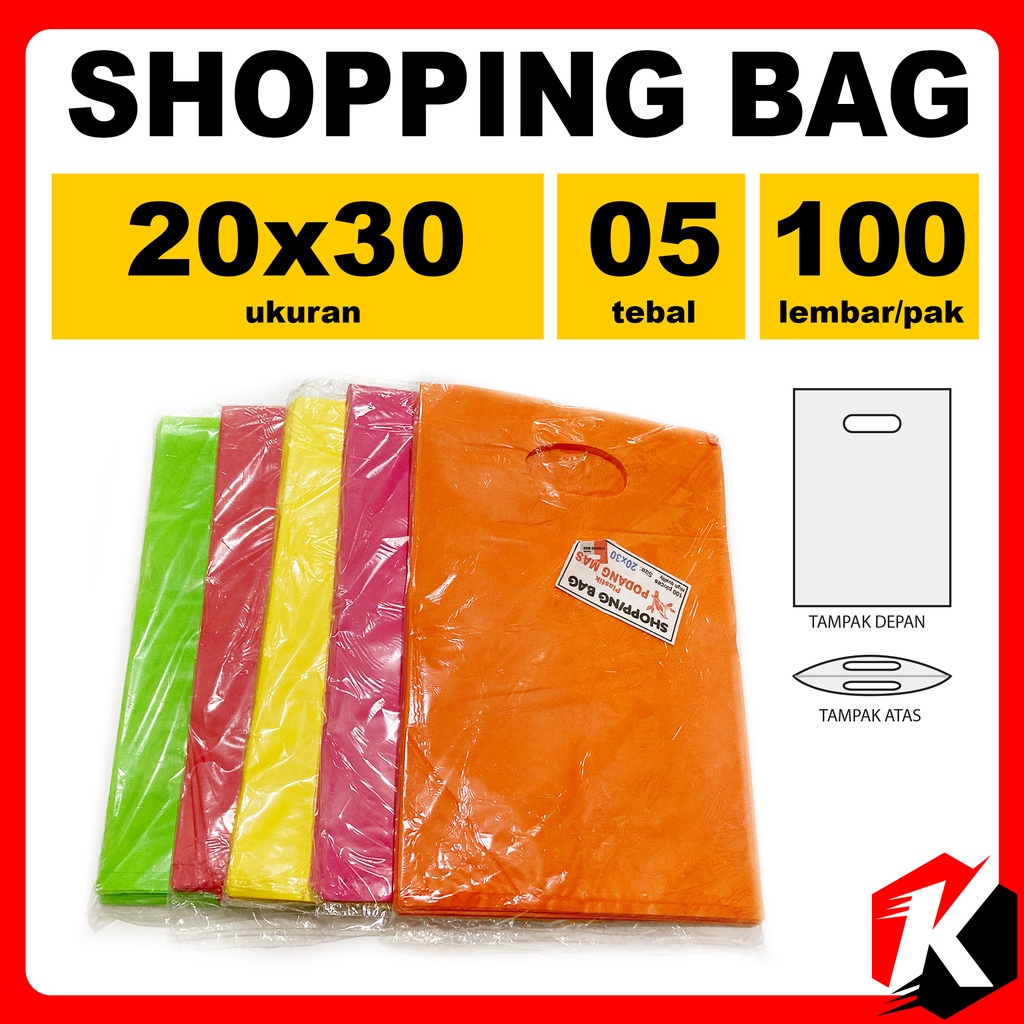 

Kantong belanja shopping bag 20 x 30 isi 100 lembar