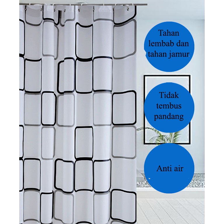 Tirai Kamar Mandi Premium Gorden Kamar Mandi Shower Curtain Motif Tirai Shower