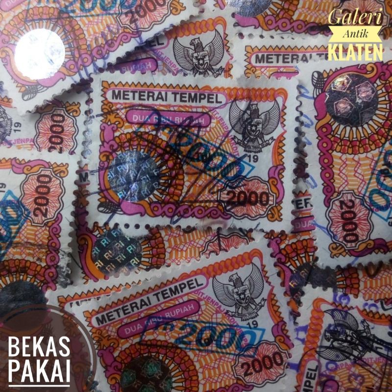 

Materai Bekas untuk Koleksi Rp 2000 Rupiah Cetak Tindih tahun 2000 meterai lama kuno matrai