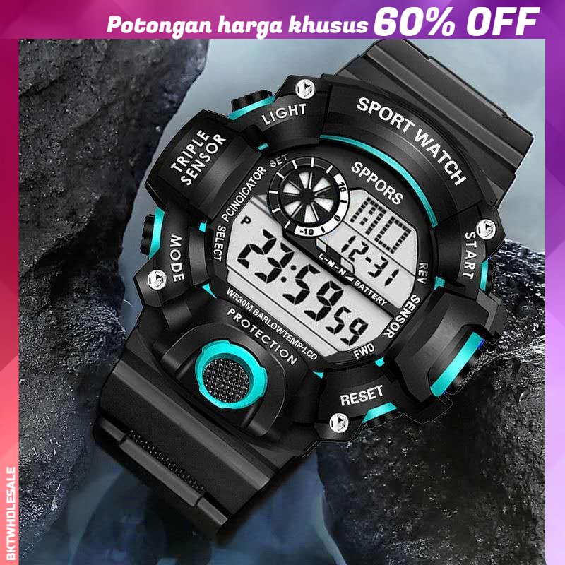 [Ready Stock ]  COD Jam Tangan Digital Pria Dual Time Sport Watch / Jam Tangan Pria Sport Watch Fashion