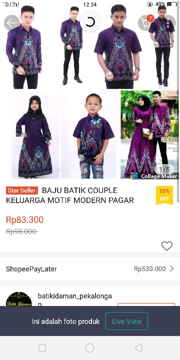 Baju Batik Couple Keluarga Motif Pager Bumi Magenta Seragam Gamis Busui Terbaru