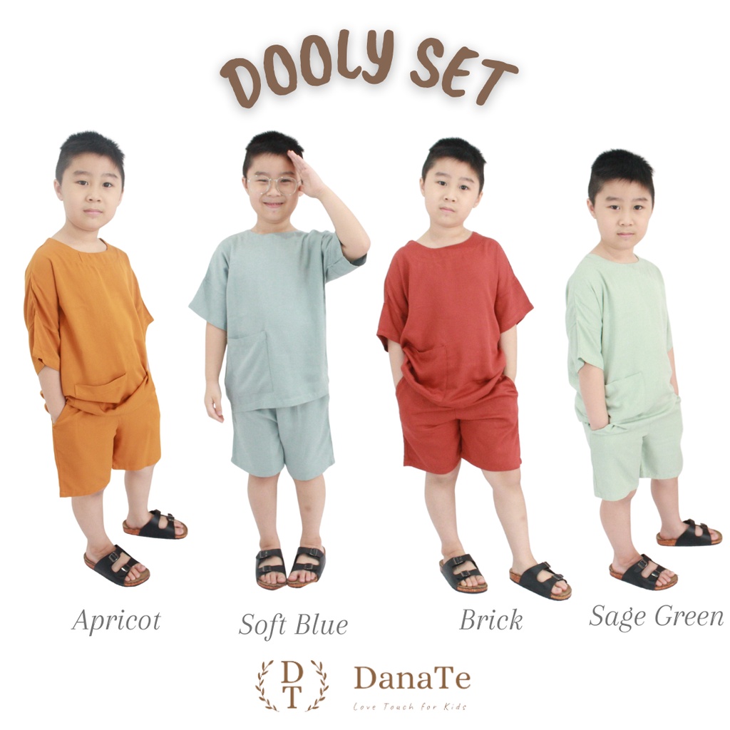 Setelan Baju Polos Rayon Anak Cowok Remaja Laki Danate DOOLY