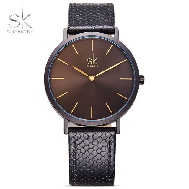 SHENGKE 0036 Jam Tangan Wanita Analog Tali Kulit WK-SBY