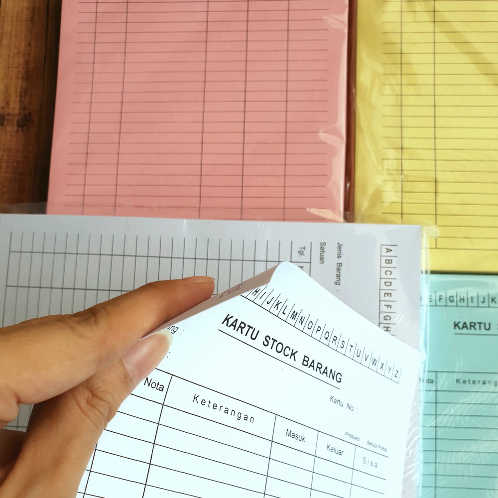 Kartu Stok Barang Bolak Balik Bisa Pakai - Stock Card Warna - Ukuran Setengah Folio isi 100lembar