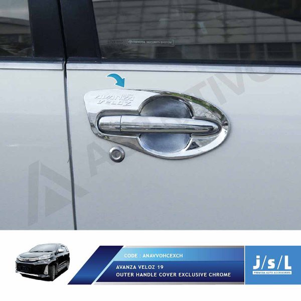 Aksesoris Fariasi Tambahan JSL Mangkok Pintu Veloz 2019 Outer Handle Cover Exclusive Chrome