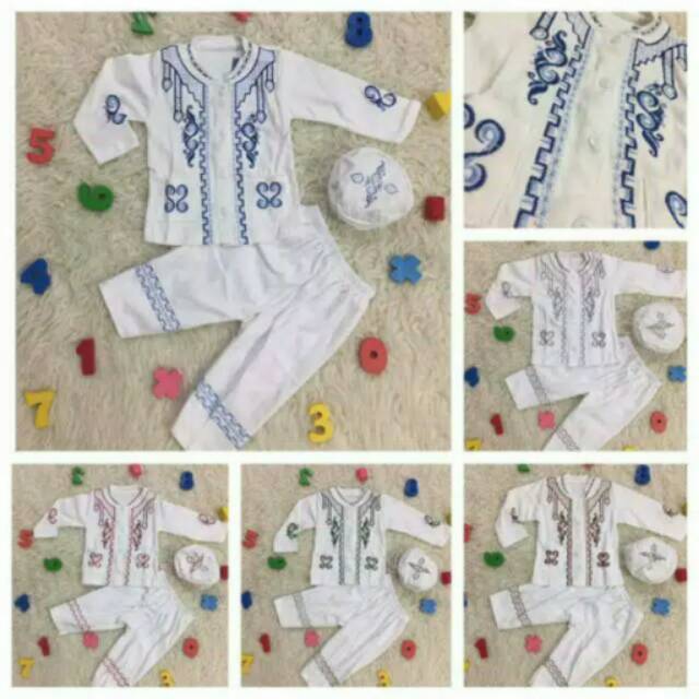 SETELAN BAJU KOKO HABIBI PUTIH