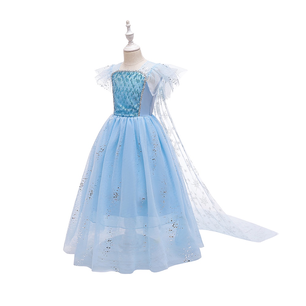 [Brandedbaby] 4T-9T KOSTUM FROZEN PREMIUM TERBARU / DRESS ELSA FASHION PEREMPUAN / GAUN ULANG TAHUN ANAK GLITTER TULLE