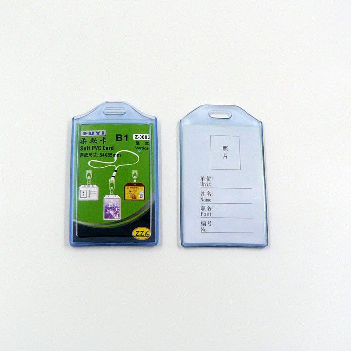 Plastik Soft Pvc ID Card pelindung Cover Plastic name tag Kartu