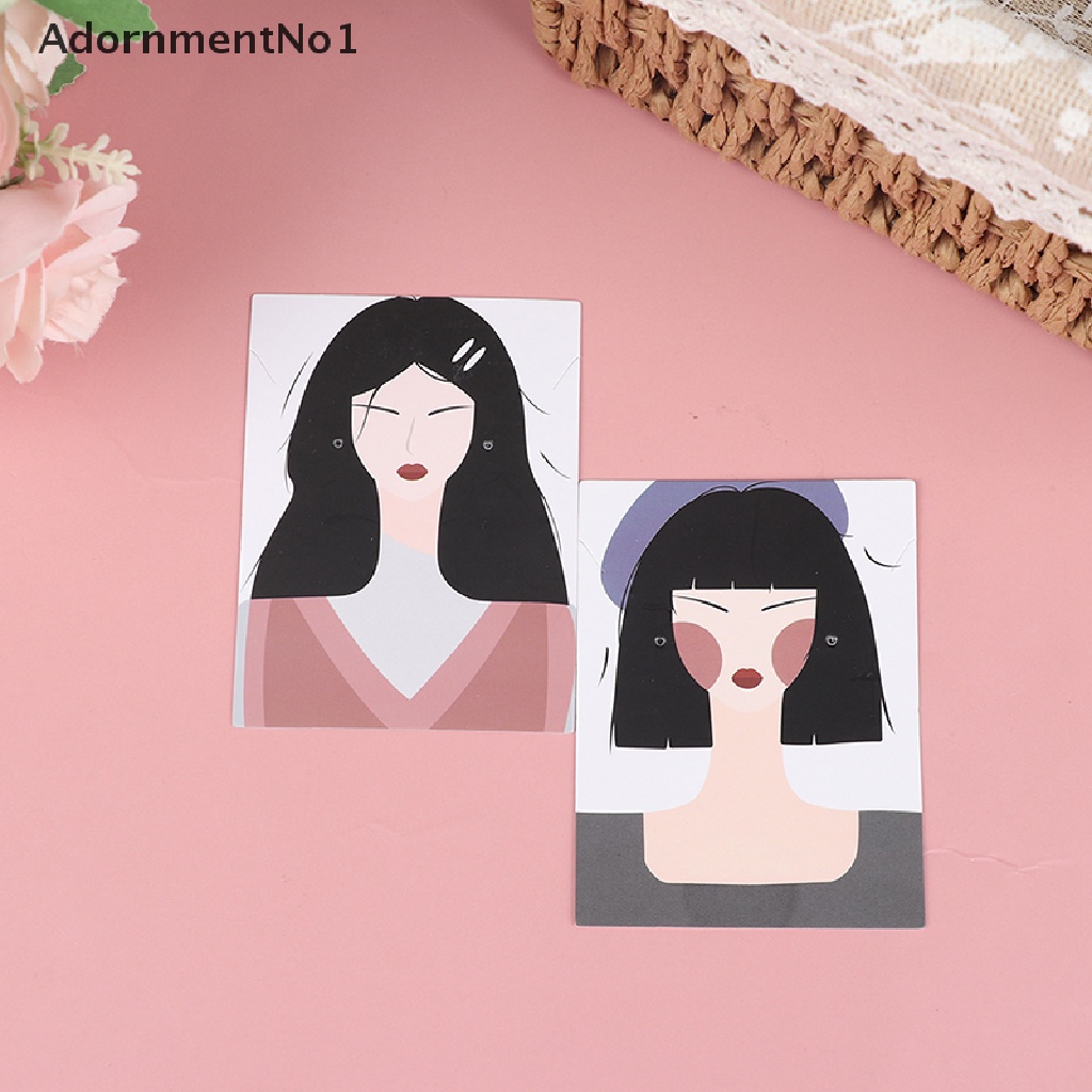 (AdornmentNo1) 20pcs Kartu Tag Gantung 6x8cm Motif Print Wanita Klasik Untuk Display Kalung / Anting