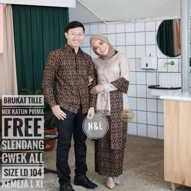 COUPLE ALITA BATIK TENUN MURAH BAJU KONDANGAN SARIMBIT BATIK ALITA TENUN MURAH BAJU PESTA KEKINIAN
