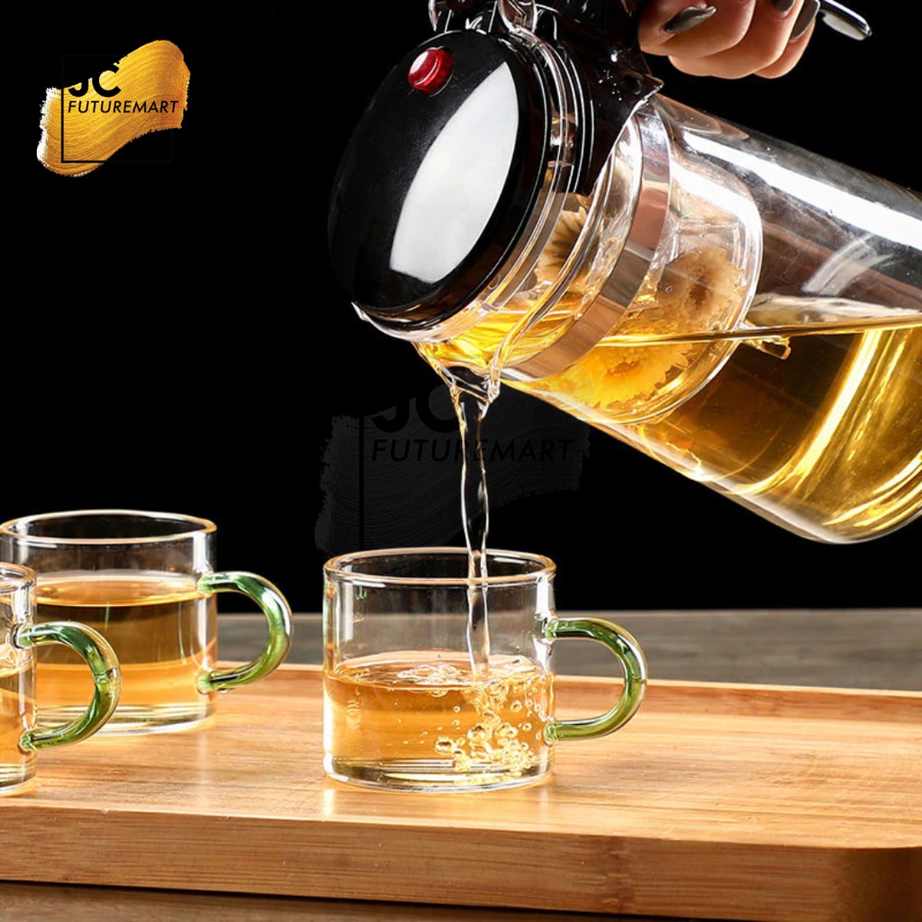 TEA INFUSER POT 750ML PUSH BUTTON | TEKO TEH SARINGAN KACA