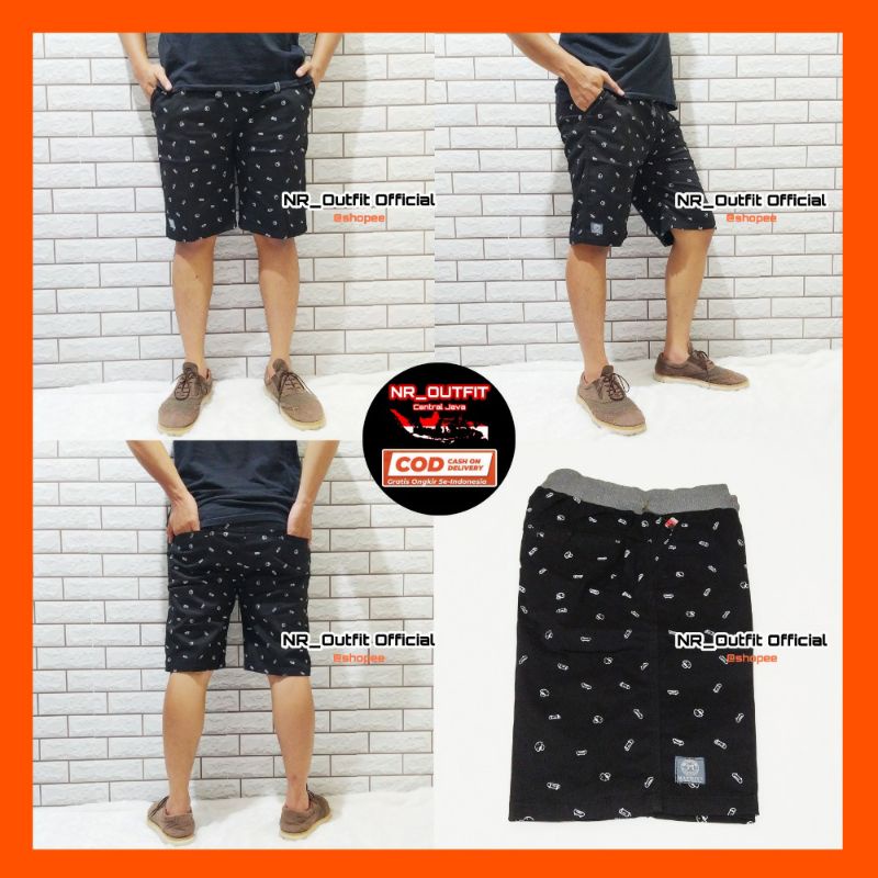 Celana Chino Pendek Rip Motif Pria Top Grade Pinggang Karet Street Surfing Stretch Santai Big Size