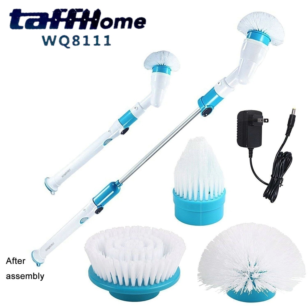 TaffHOME Hurricane Spin Scrubber Sikat WC Elektrik Bathroom Kitchen Cleaning Tools Set - WQ8111 - Blue