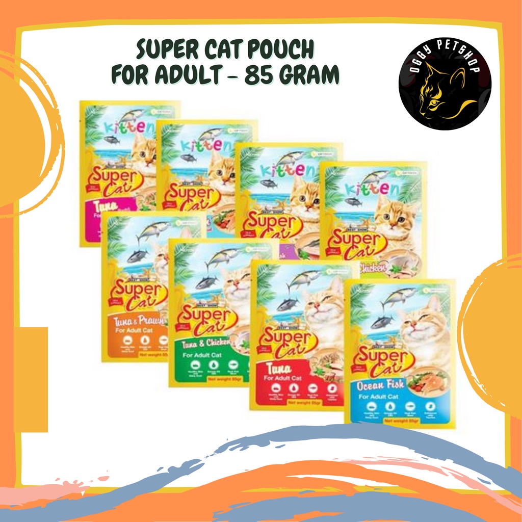 Super Cat Wet Food Pouch 85gr For Adult