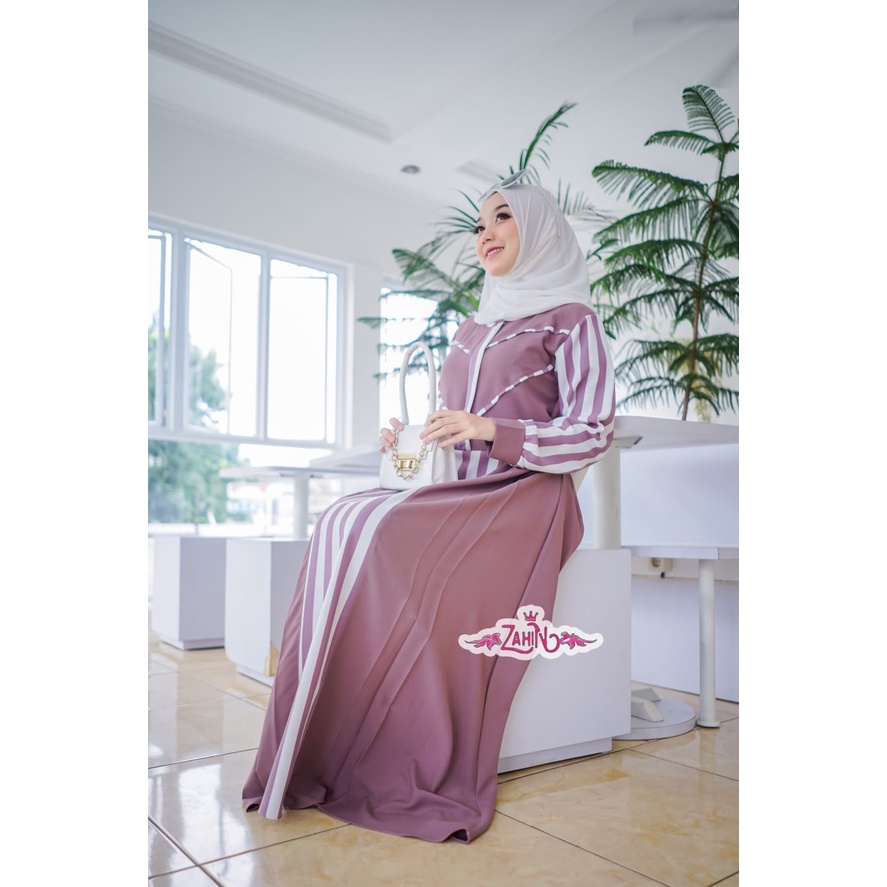 Gamis sandra &amp; vania original  by ZAHIN terbaru dress maxi itycrepe salur mix xhakila tiffany syari busui