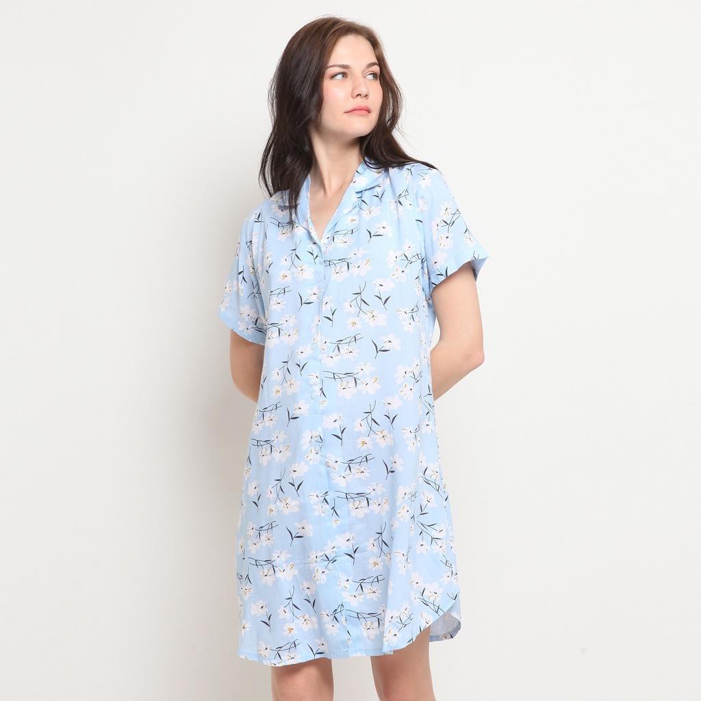 TRANSMART - VIRGINIA Daster Kragh Bunga Putih Sgvg152