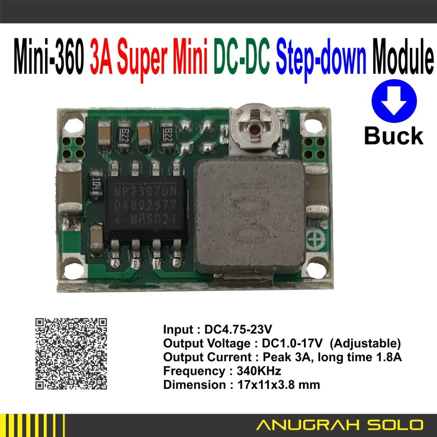 Mini 360 Micro Step Down MP2307 Buck Regulator Stepdown Module